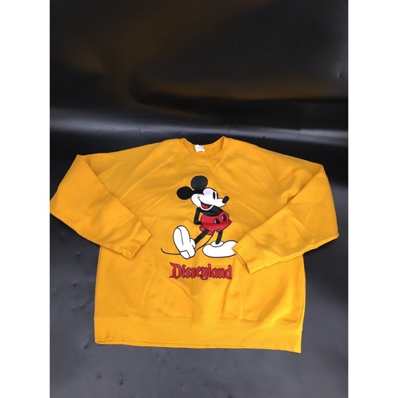 Disney Other - Mickey Mouse Disneyland Sweatshirt Men's Large Yellow Crewneck Pullover